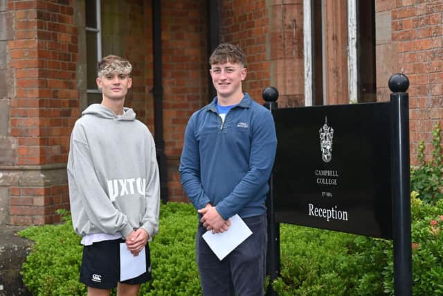 Jakob Hamilton and Darragh Hanlon from Campbell College celebrated their A Level results today (Thursday 18thAugust) as they achieved AAB and A, 1 Distinction* and 1 Distinction respectively. Both boys joined Campbell with lower AQE/PPTC scores in Year 8