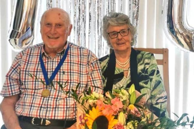 William and Myrtle McCavish at a party this week to celebrate their 70th wedding anniversary