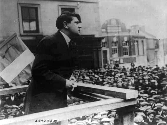 Michael Collins addressing a crowd in Cork on St Patrick’s Day 1922, just five months before his assassination