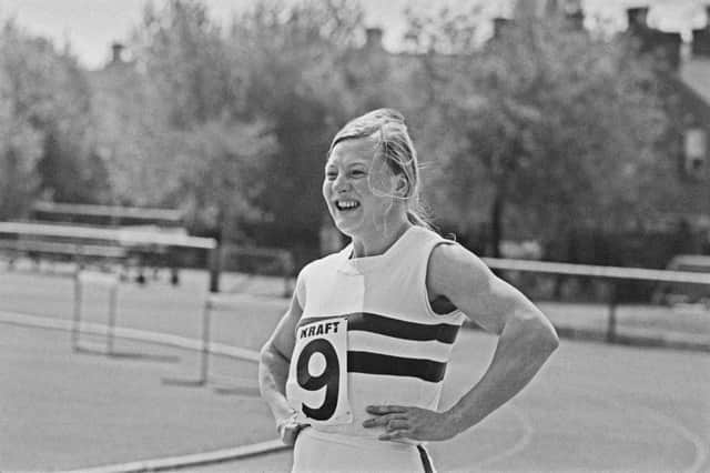 Mary Peters, pictured above a year after her gold medal exploits in Munich, delivered one of the most inspirational storylines of the 1972 Olympics