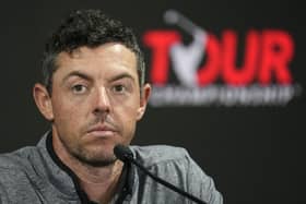 Northern Ireland's Rory McIlroy listens to a question during a press conference at East Lake Golf Club prior to the start of the Tour Championship golf tournament. Pic by PA.