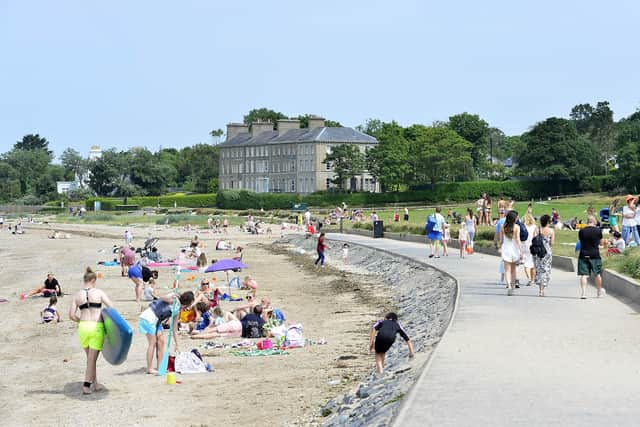 People enjoying the sunshine at Sea Park in Holywood.
Picture By: Arthur Allison/Pacemaker Press