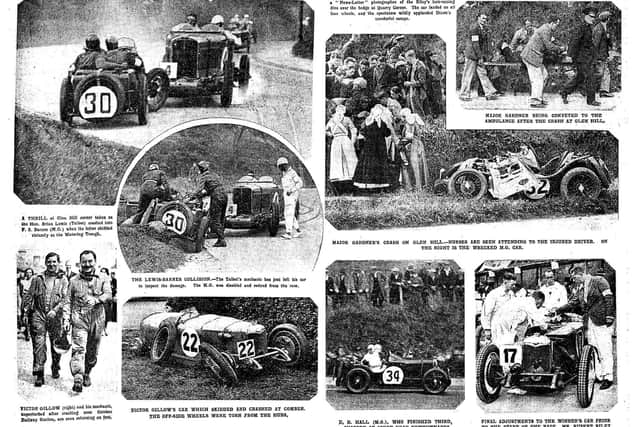 Clipping from the News Letter from August 1932 featuring pictures from the Ards TT