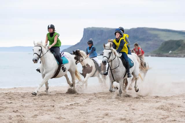 Competitors take part in horse racing on the beach at Ballycastle. during the Ould Lammas Fair on Saturday.


Photo by Kelvin Boyes / Press Eye