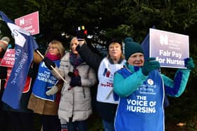Nurses strike at the Ulster Hospital in 2020