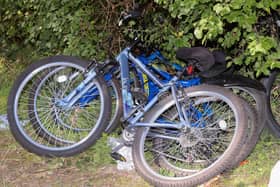 Bicycles left at Lough Enagh