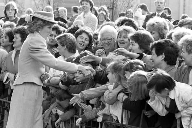 Princess Diana arrives in Belfast in 1985. Photo: Pacemaker.