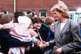 Princess Diana visits the Erne Hospital the week after the Poppy Day explosion in 1987