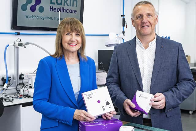 Ann McGregor, chief executive, NI Chamber and Jeremy Eakin, chief executive officer, Eakin Healthcare Group