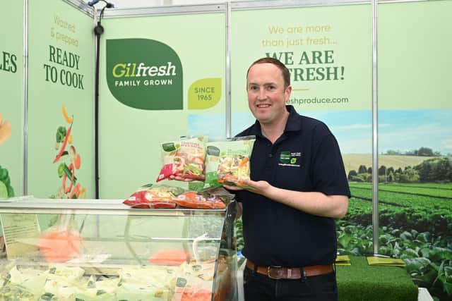William Gilpin, managing director of Gilfresh Produce in Loughgall, with some of the company’s healthy home grown vegetables