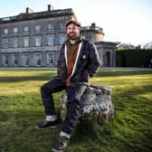 James Strawbridge outside Greyabbey House during filming for his new series
