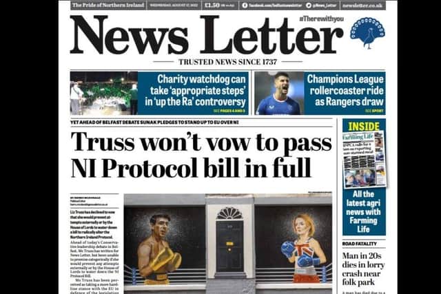 Despite on Wednesday us leading on Liz Truss declining to commit to full passage of the Northern Ireland Protocol Bill, no-one at the Tory Party hustings in Co Down later that day thought to ask her about our story