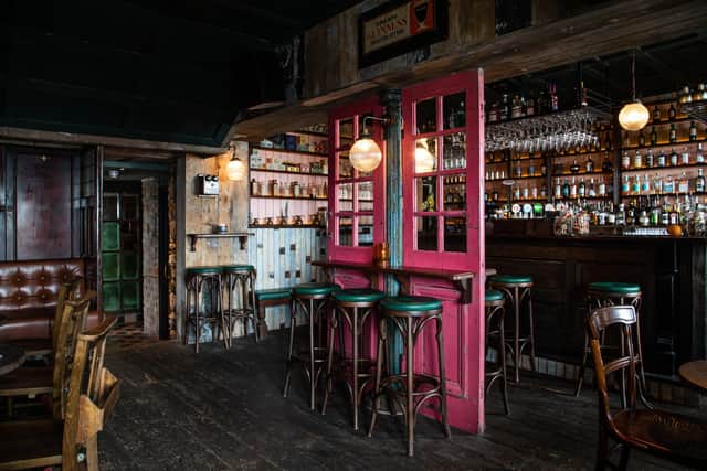 The main bar and the Wild Hare, are complete with salvaged teak countertops, sourced from a traditional Chemist shop in Newry dating back from 1890 - O’Hagan & O’Hare’s