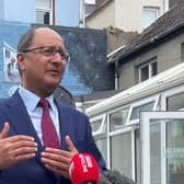 Northern Ireland Secretary Shailesh Vara speaking to the media in Co Down, where he urged the parties to agree the resurrection of power-sharing government at Stormont. Picture date: Monday August 15, 2022.