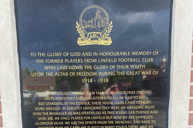 Linfield trip to the Somme for memorial unveiling
