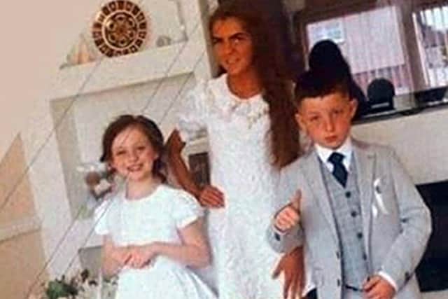 Lisa Cash, 18, and her two younger siblings, eight-year-old twins Christy and Chelsea Cawley, who died in a violent incident at a house in Tallaght, Dublin.