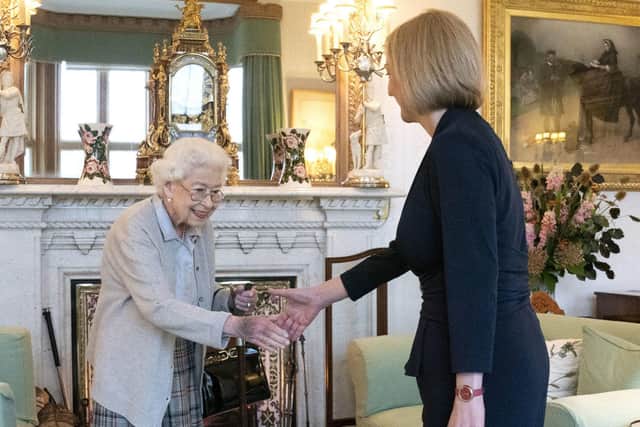 The Queen welcomes new Prime Minister Liz Truss during an audience at Balmoral