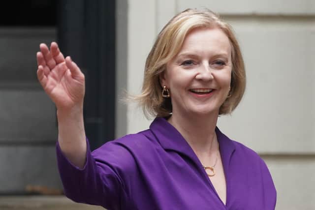 Liz Truss departs Conservative Campaign Headquarters (CCHQ) in London, following the announcement that she is the new Conservative party leader, and will become the next Prime Minister