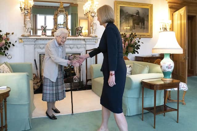 Queen Elizabeth II welcomes Liz Truss to Balmoral on Tuesday. She passed away two days later. Photo by Jane Barlow/PA Wire