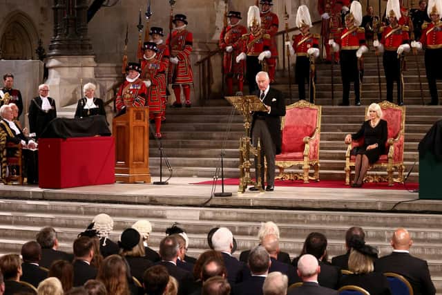 King Charles addressing parliament
