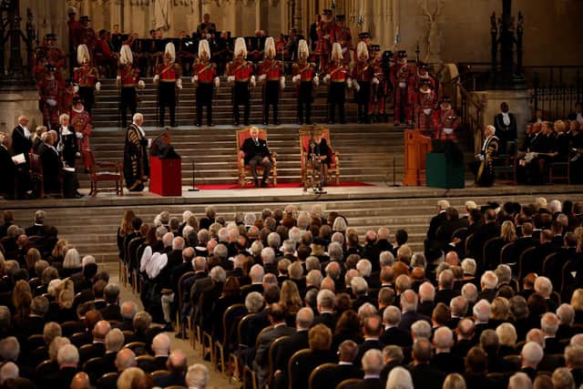 King Charles addressing parliament