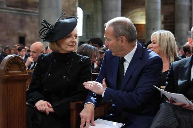 Prime Minister Liz Truss and Taoiseach Micheal Martin attend a Service of Reflection for Queen Elizabeth II at St Anne's Cathedral in Belfast.