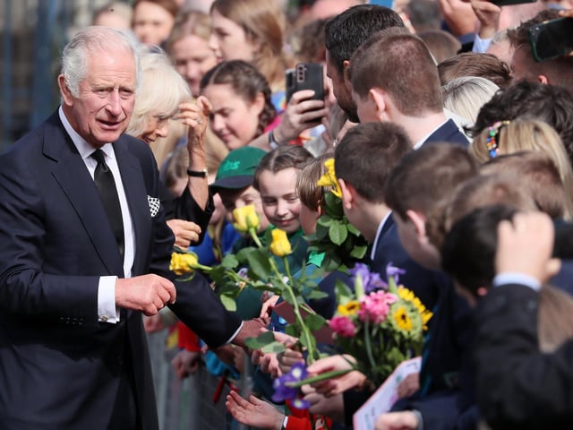 New King and Queen Consort talk with the crowds