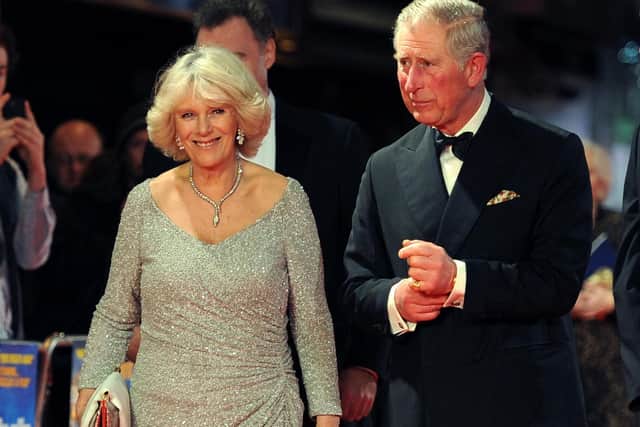 The Prince of Wales and Duchess of Cornwall arriving for the Royal Film Performance 2011 of Hugo.