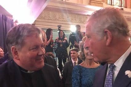 Rev Dr William Morton meeting Prince Charles in City Hall in Cork in June 2018