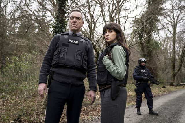 James Nesbitt as Tom Brannick and Charlene McKenna as Niamh McGovern in the second series of Bloodlands. The gritty detective drama Bloodlands is set to return to BBC One in September with six hour-long episodes. Photo credit: Steffan Hill/BBC