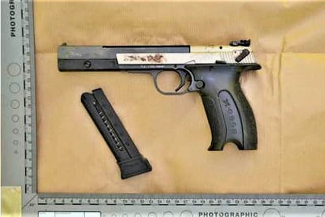 The gun, as recovered by police