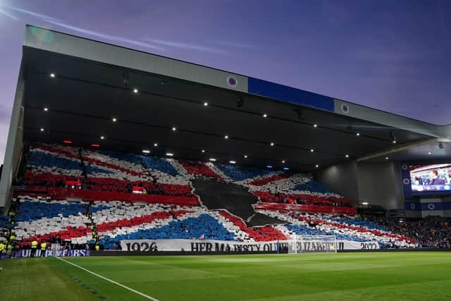 Glasgow Rangers Football fans honoured the late Queen Elizabeth II on Wednesday night