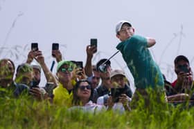 Northern Ireland's Rory McIlroy hits a tee shot during the Italian Open. Pic by PA.