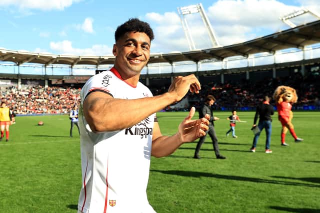 Robert Baloucoune pictured celebrating following his hat-trick against Toulouse last season. (Photo by David Rogers/Getty Images)