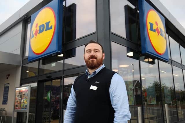 Pictured at the opening of the new Castlereagh Road Lidl Northern Ireland Store is Jonny McConnell, store manager