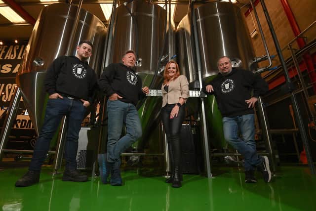Criostoir McConville, brewer; Dave Graham, brew guru, Annie David, commercial director and Spadetown co-founder, Martin Dummigan