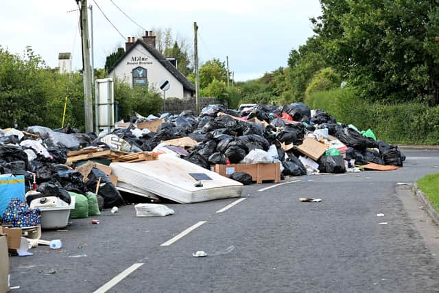 16th September 2022
Fly tipping outside Newline recycling centre in Portadown after council workers have gone on strike

 Mandatory Credit  Stephen Hamilton/Presseye