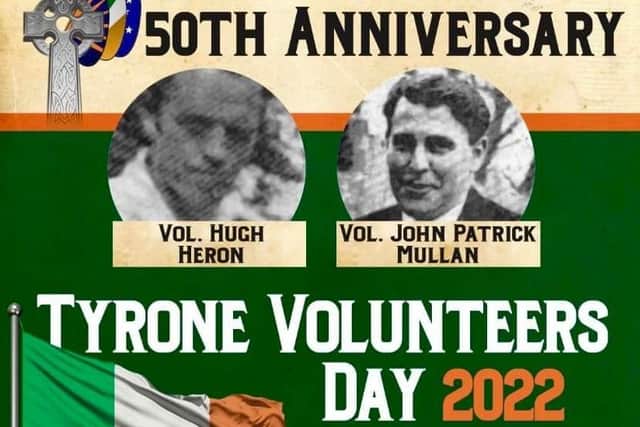 One of the Volunteers Day posters in Co Tyrone