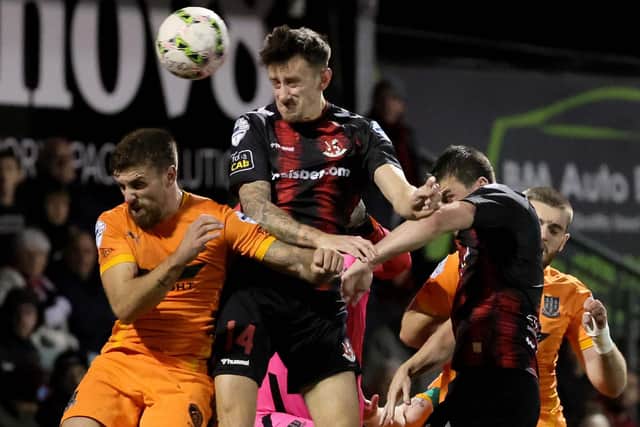 Jordan Forsythe's goal helped Crusaders to victory over Ballymena United. Pic by Pacemaker.