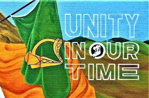 A pro-Irish unity mural in west Belfast