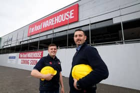 The Food Warehouse have announced the creation of up to 40 new jobs as part of a wider £1.4m investment. The new store, situated in Westwood Retail Park, will occupy a 16,300 sq. ft double unit and is scheduled to launch in the coming weeks. Pictured is Store Manager Paul McTasney and Iceland Area Manager Danny Burke