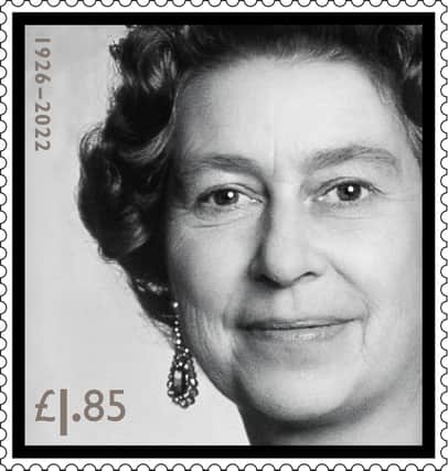 One of the new set of four stamps commemorating the life of Queen Elizabeth II to be issued in November