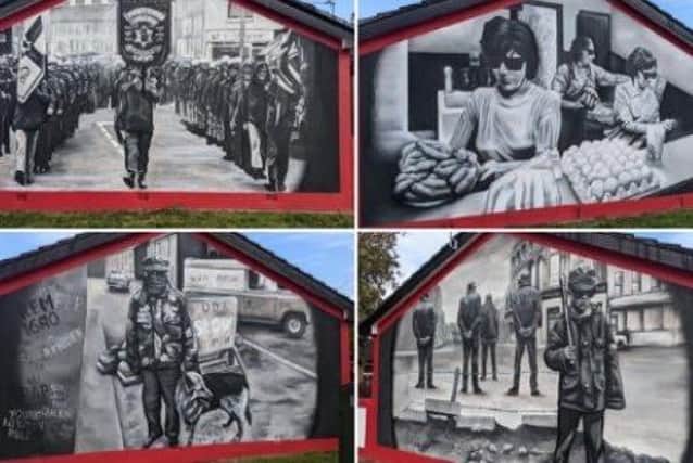 The four new UDA-related murals on Belfast's Newtownards Road