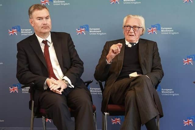 David Gauke and Lord Heseltine speak at a fringe event at the Conservative Party conference yesterday, where the News Letter asked them about the protocol