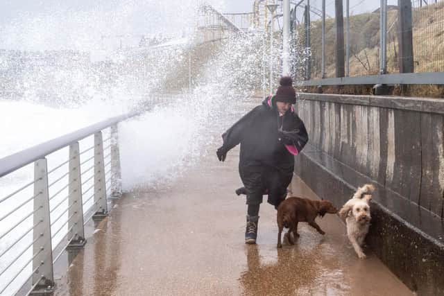 Storm Franklin giving a battering to Portush earlier this year. Photo: Kirth Ferris/Pacemaker Press