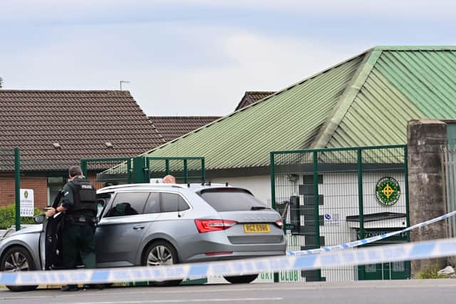 The scene at Donegal Celtic Social Club on Monday Morning following the murder of Sean Fox. Pic Colm Lenaghan/Pacemaker