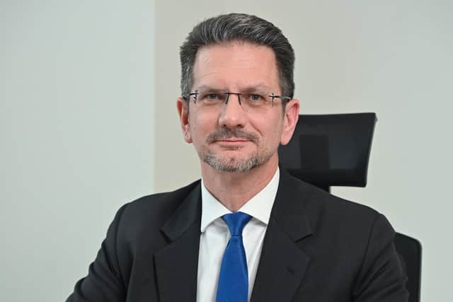 Steve Baker, UK Minister of State in the Northern Ireland Office pictured at his office in Belfast. Photo: Kirth Ferris/Pacemaker Press