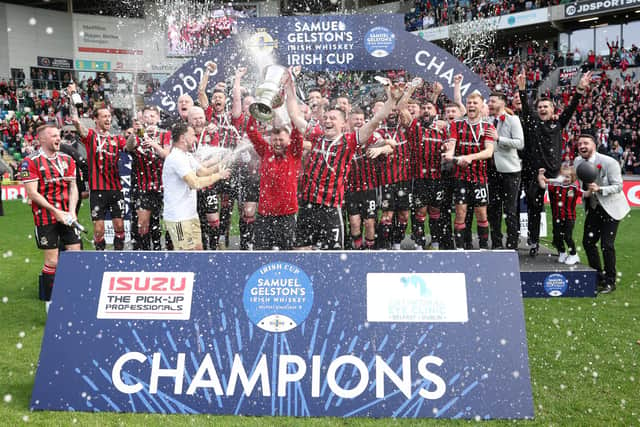 Crusaders are defending Irish Cup champions after beating Ballymena United 4-0 in last season's decider. PIC: INPHO/Jonathan Porter