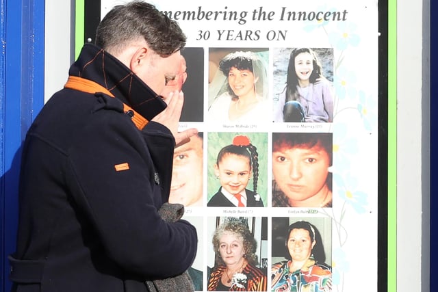 Press Eye - Belfast - Northern Ireland - 23rd October 2023Shankill Bombing 30th Anniversary Memorial Service at West Kirk Presbyterian Church in west Belfast.  An IRA bomb attack killed people, and one of the IRA bombers, at Frizzell's fish shop on the Shankill Road in 1993.