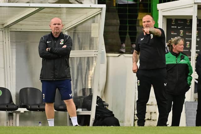 Glentoran manager Warren Feeney during their Europa Conference League qualifier at The Oval in Belfast. PIC: Colm Lenaghan/Pacemaker
